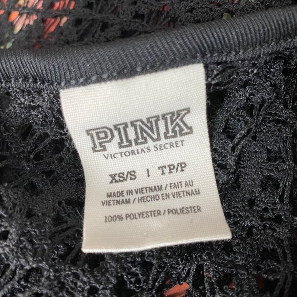 PINK Victoria's Secret XS/S Black Crochet Crop Top - Picture 9 of 9